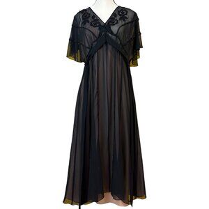 Adrianna Papell Black Sheer Cocktail Dress (12)